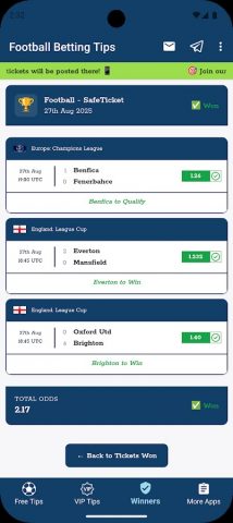 Советы по ставкам на футбол для Android — скриншот 4