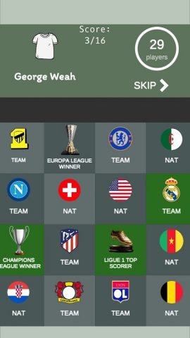 Football bingo quiz для Android — скриншот 2