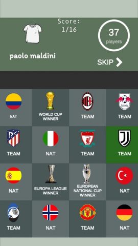 Football bingo quiz для Android — скриншот 4