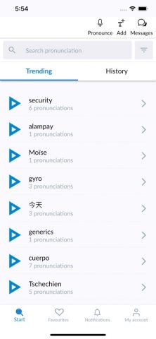 Forvo Pronunciation для iOS — скриншот 2