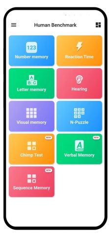 Human Benchmarks — Brain Test для iOS — скриншот 1