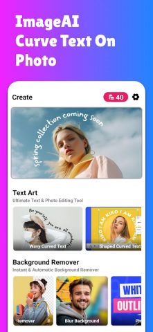 Curve Text On Photo : ImageAI для Android — скриншот 1