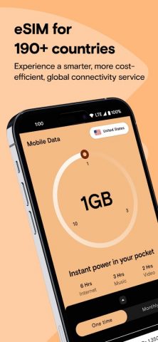 Instabridge eSIM: Global Data для Android — скриншот 1