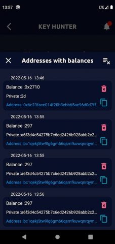 Key Hunter — Bitcoin Checker для Android — скриншот 5