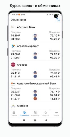 Курсы валют России онлайн для Android — скриншот 3