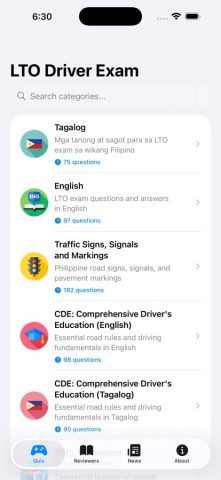 LTO Driver’s Exam Reviewer для iOS — скриншот 1