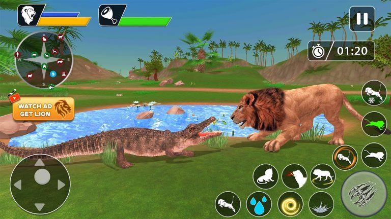 Lion Games Animal Simulator 3D для Android — скриншот 1