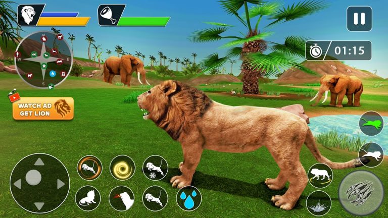 Lion Games Animal Simulator 3D для Android — скриншот 3