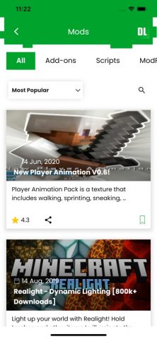 MCPEDL for Minecraft для iOS — скриншот 1