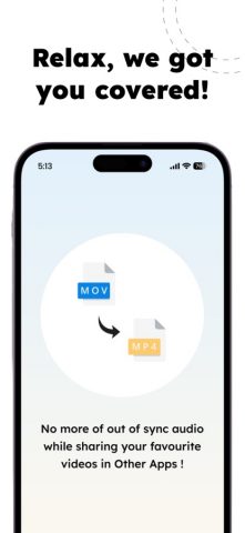 MOV to MP4: Correct Audio Sync для iOS — скриншот 2
