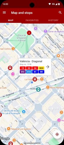 Next bus Barcelona для Android — скриншот 1