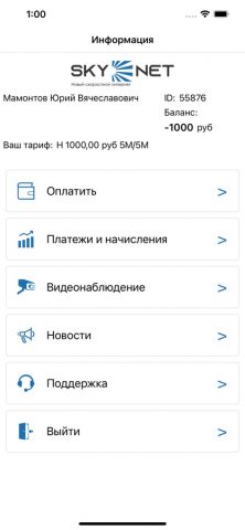 ООО Скайнет для iOS — скриншот 2