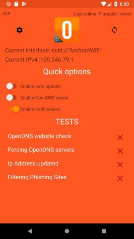 OpenDNS Updater для Android — скриншот 1