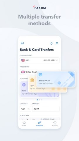 Paxum для Android — скриншот 2