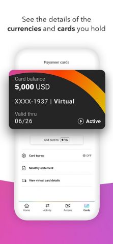 Payoneer для Android — скриншот 3