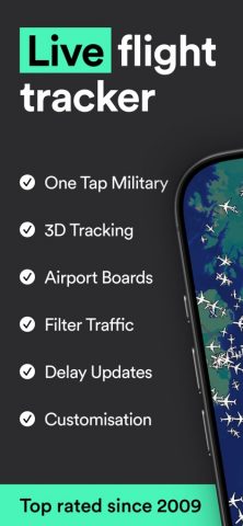 Plane Finder ⁃ Flight Tracker для iOS — скриншот 1