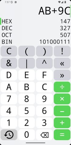 Programmer Calculator для Android — скриншот 1