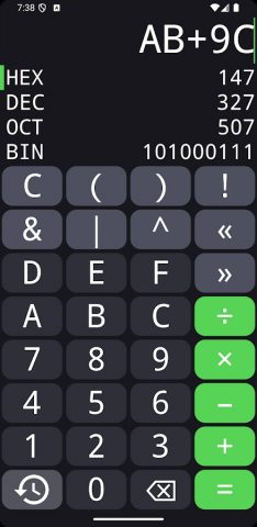 Programmer Calculator для Android — скриншот 3