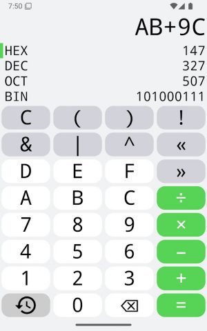 Programmer Calculator для Android — скриншот 5