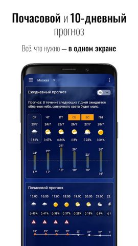 Прозрачные часы погоды Pro для Android — скриншот 4