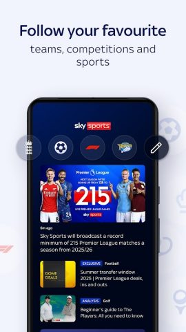 Sky Sports для Android — скриншот 5