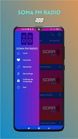 SomaFM radio player app для Android — скриншот 3