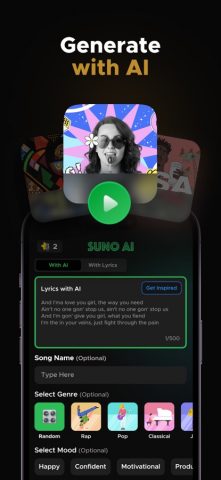 Suno AI Song & Music Creator для iOS — скриншот 2