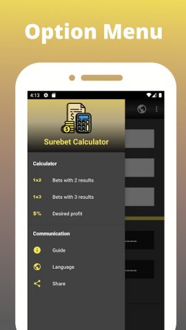 Sure Bet Kалькулятор для Android — скриншот 1