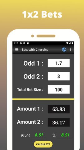 Sure Bet Kалькулятор для Android — скриншот 2