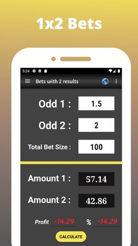 Sure Bet Kалькулятор для Android — скриншот 3