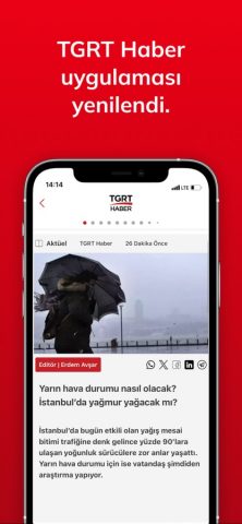 TGRT Haber Mobil для iOS — скриншот 2