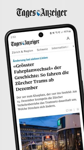 Tages-Anzeiger — News для Android — скриншот 1