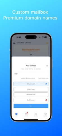 Temp Mail Ultimate для iOS — скриншот 2