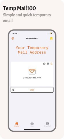 TempMail 100 — Privacy Email для iOS — скриншот 1