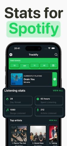 Trackify for Spotify Stats для Android — скриншот 1