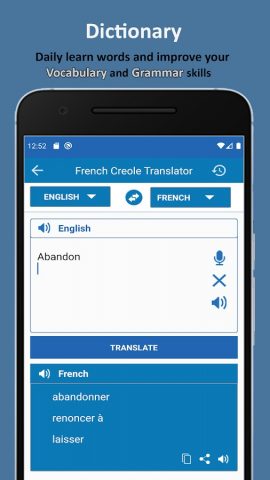 Traducteur Francais Creole для Android — скриншот 2