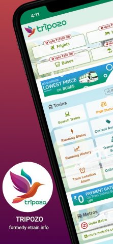 Tripozo: Train Flight & Travel для Android — скриншот 1