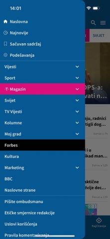Vijesti для iOS — скриншот 5
