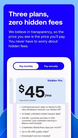 Visible mobile для Android — скриншот 1