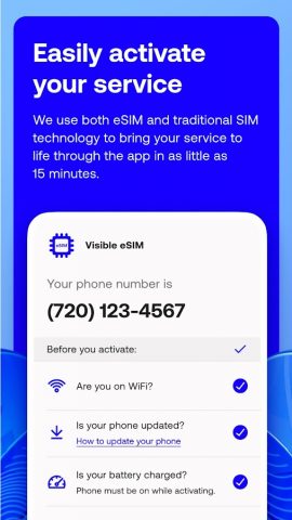Visible mobile для Android — скриншот 3