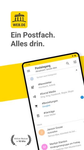 WEB.DE Mail, Cloud & News для Android — скриншот 1