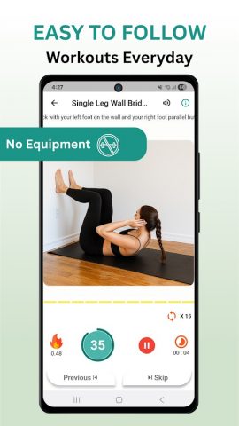 Wall Pilates workout at home для Android — скриншот 4