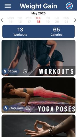 Weight Gain Workouts Food Diet для Android — скриншот 1