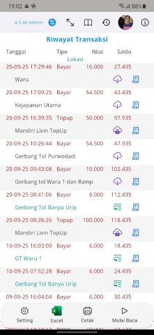 eChis Riwayat Transaksi E-Toll для Android — скриншот 2