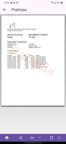 eChis Riwayat Transaksi E-Toll для Android — скриншот 4