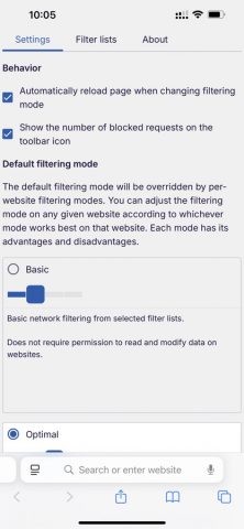 uBlock Origin Lite для iOS — скриншот 2