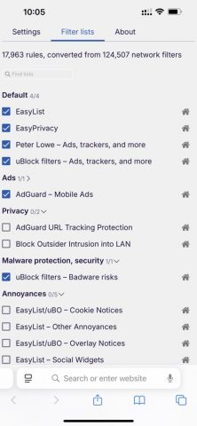 uBlock Origin Lite для iOS — скриншот 3