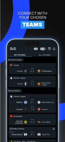 365Scores: результаты матчей для iOS — скриншот 1