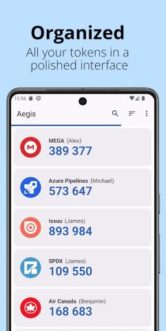 Aegis Authenticator — 2FA App для Android — скриншот 1