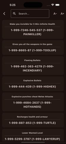 Чит-коды и миссии GTA 5 для iOS — скриншот 5